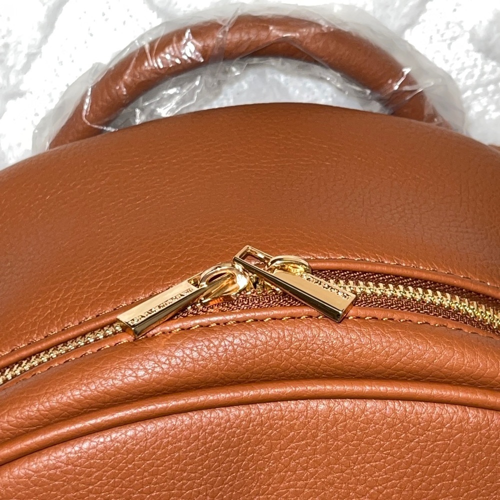 ISAAC MIZRAHI LIVE! Faux Pebble Leather Backpack in Cognac - Picture 10 of 12